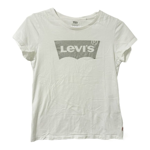 Levi’s Perfect Tee Shirt Glitter Logo (Size M) - Picture 3 of 6